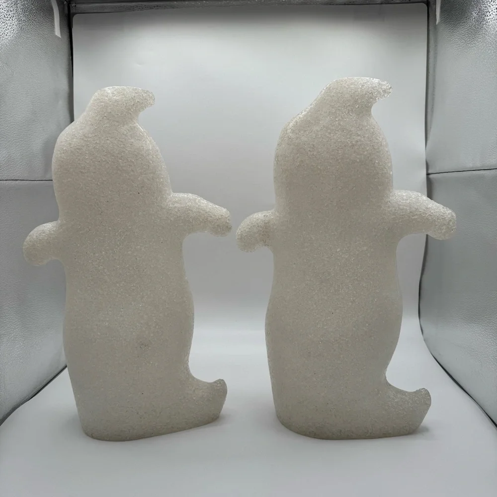 Two Melted Plastic Popcorn Light-Up Ghost Figurines 16” Halloween Decor Target